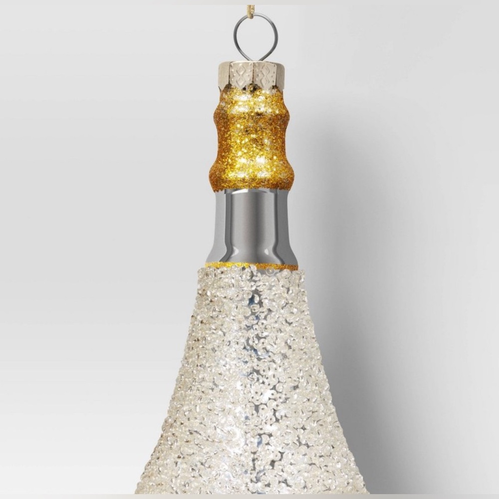 Press for Champagne and beaded bottle Christmas ornaments - Picture 7 of 7